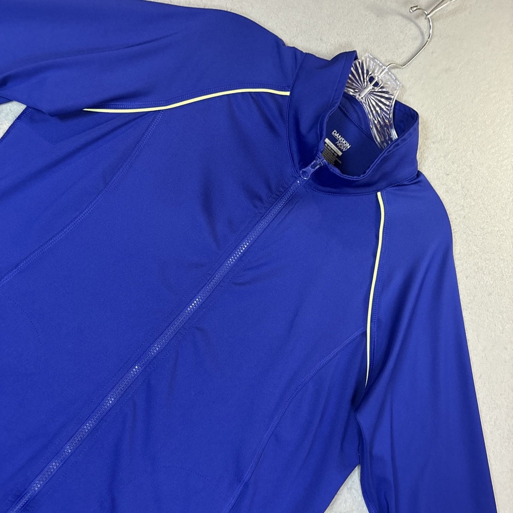 DANSKIN Women's Blue Full Zip Lightweight Semi Fitted Active Jacket Size XL
